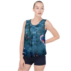 Fish Koi Carp Bubble Hem Chiffon Tank Top by Cemarart