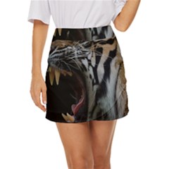 Angry Tiger Roar Mini Front Wrap Skirt by Cemarart