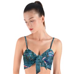 Fish Koi Carp Woven Tie Front Bralet by Cemarart