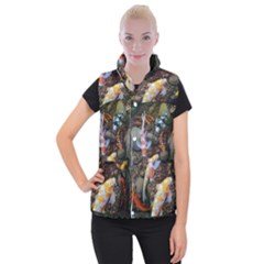 Koi Fish Clown Pool Stone Women s Button Up Vest by Cemarart