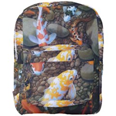 Koi Fish Clown Pool Stone Full Print Backpack by Cemarart