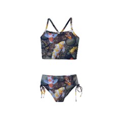 Koi Fish Clown Pool Stone Girls  Tankini Swimsuit by Cemarart