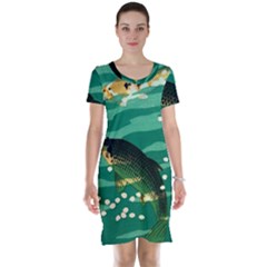 Japanese Koi Fish Short Sleeve Nightdress