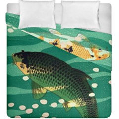 Japanese Koi Fish Duvet Cover Double Side (king Size) by Cemarart