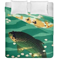 Japanese Koi Fish Duvet Cover Double Side (california King Size) by Cemarart