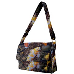 Koi Fish Clown Pool Stone Full Print Messenger Bag (l) by Cemarart