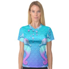 Seahorse V-neck Sport Mesh T-shirt