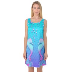 Seahorse Sleeveless Satin Nightdress