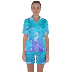 Seahorse Satin Short Sleeve Pajamas Set