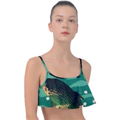 Japanese Koi Fish Frill Bikini Top by Cemarart