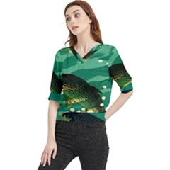 Japanese Koi Fish Quarter Sleeve Blouse