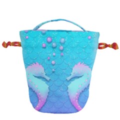 Seahorse Drawstring Bucket Bag