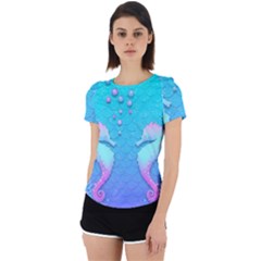 Seahorse Back Cut Out Sport T-shirt by Cemarart