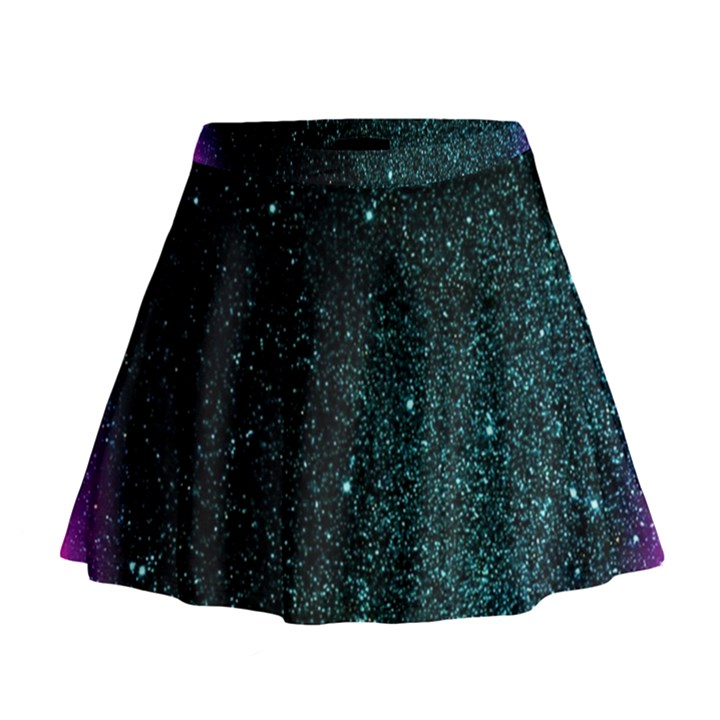 Abstract Effect Gold Led Light Pink Purple Red Mini Flare Skirt