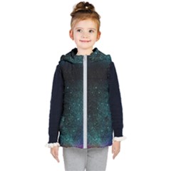 Abstract Effect Gold Led Light Pink Purple Red Kids  Hooded Puffer Vest by Cemarart