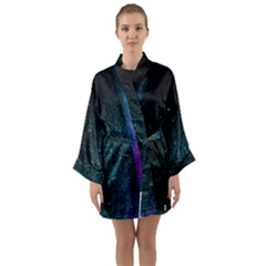 Abstract Effect Gold Led Light Pink Purple Red Long Sleeve Satin Kimono by Cemarart