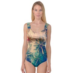 Palm Trees Beauty Nature Clouds Summer Princess Tank Leotard  by Cemarart