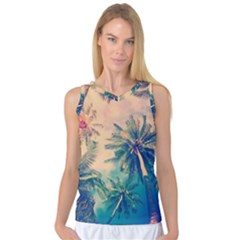 Palm Trees Beauty Nature Clouds Summer Women s Basketball Tank Top by Cemarart