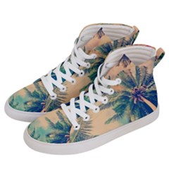 Palm Trees Beauty Nature Clouds Summer Men s Hi-top Skate Sneakers by Cemarart