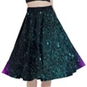 Abstract Effect Gold Led Light Pink Purple Red A-Line Full Circle Midi Skirt With Pocket View1