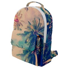 Palm Trees Beauty Nature Clouds Summer Flap Pocket Backpack (small) by Cemarart