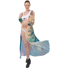 Palm Trees Beauty Nature Clouds Summer Maxi Chiffon Beach Wrap by Cemarart