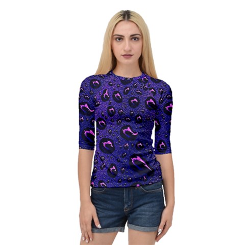 Purple Waterdrops Water Drops Quarter Sleeve Raglan T-shirt by Cemarart