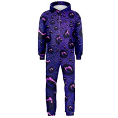 Purple Waterdrops Water Drops Hooded Jumpsuit (men) by Cemarart