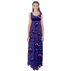 Purple Waterdrops Water Drops Empire Waist Maxi Dress