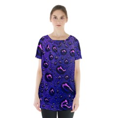 Purple Waterdrops Water Drops Skirt Hem Sports Top