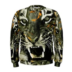 Angry Tiger Animal Broken Glasses Men s Sweatshirt by Cemarart