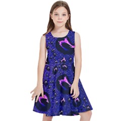 Purple Waterdrops Water Drops Kids  Skater Dress by Cemarart