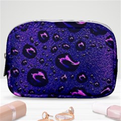 Purple Waterdrops Water Drops Make Up Pouch (small)