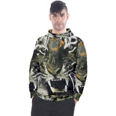 Angry Tiger Animal Broken Glasses Men s Pullover Hoodie by Cemarart