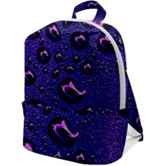 Purple Waterdrops Water Drops Zip Up Backpack