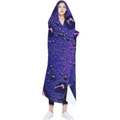 Purple Waterdrops Water Drops Wearable Blanket by Cemarart