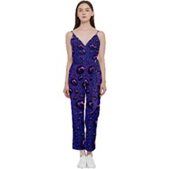 Purple Waterdrops Water Drops V-neck Camisole Jumpsuit by Cemarart