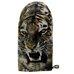 Angry Tiger Animal Broken Glasses Microwave Oven Glove by Cemarart