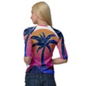 Abstract 3d Art Holiday Island Palm Tree Pink Purple Summer Sunset Water Quarter Sleeve Raglan T-Shirt View2