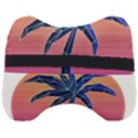 Abstract 3d Art Holiday Island Palm Tree Pink Purple Summer Sunset Water Head Support Cushion View2