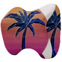 Abstract 3d Art Holiday Island Palm Tree Pink Purple Summer Sunset Water Head Support Cushion View4