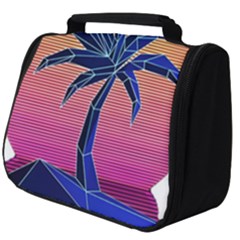 Abstract 3d Art Holiday Island Palm Tree Pink Purple Summer Sunset Water Full Print Travel Pouch (big)