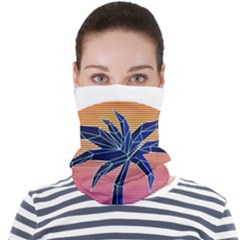 Abstract 3d Art Holiday Island Palm Tree Pink Purple Summer Sunset Water Face Seamless Bandana (adult) by Cemarart