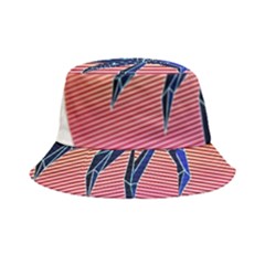 Abstract 3d Art Holiday Island Palm Tree Pink Purple Summer Sunset Water Bucket Hat by Cemarart