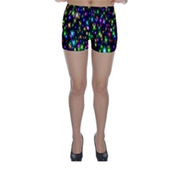 Star Colorful Christmas Abstract Skinny Shorts by Cemarart