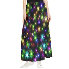 Star Colorful Christmas Abstract Maxi Chiffon Skirt by Cemarart