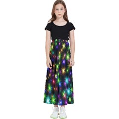 Star Colorful Christmas Abstract Kids  Flared Maxi Skirt