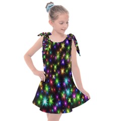 Star Colorful Christmas Abstract Kids  Tie Up Tunic Dress