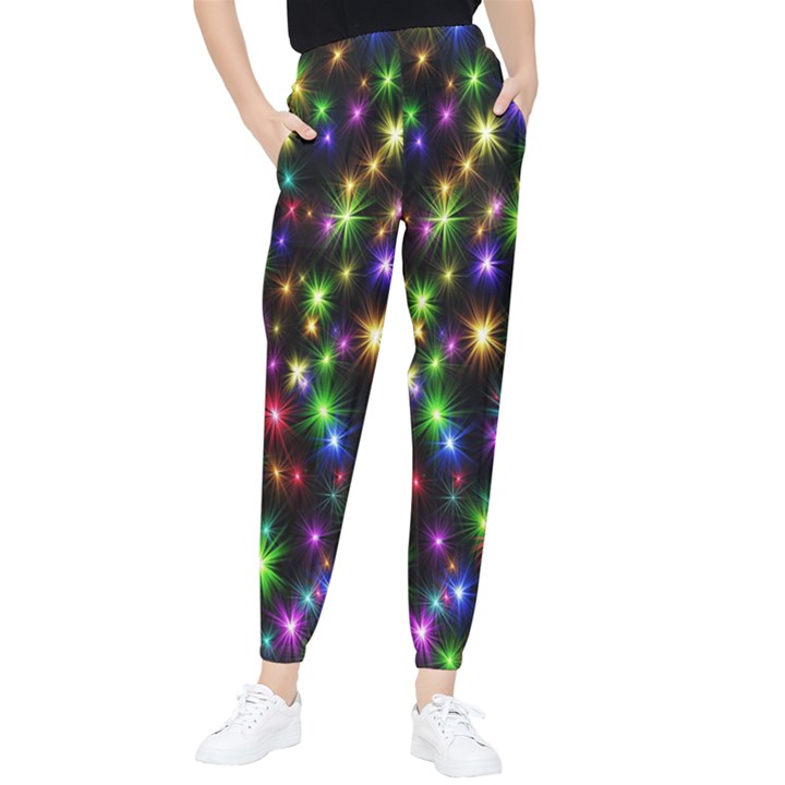 Star Colorful Christmas Abstract Women s Tapered Pants