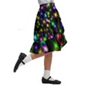 Star Colorful Christmas Abstract Kids  Ruffle Flared Wrap Midi Skirt View3